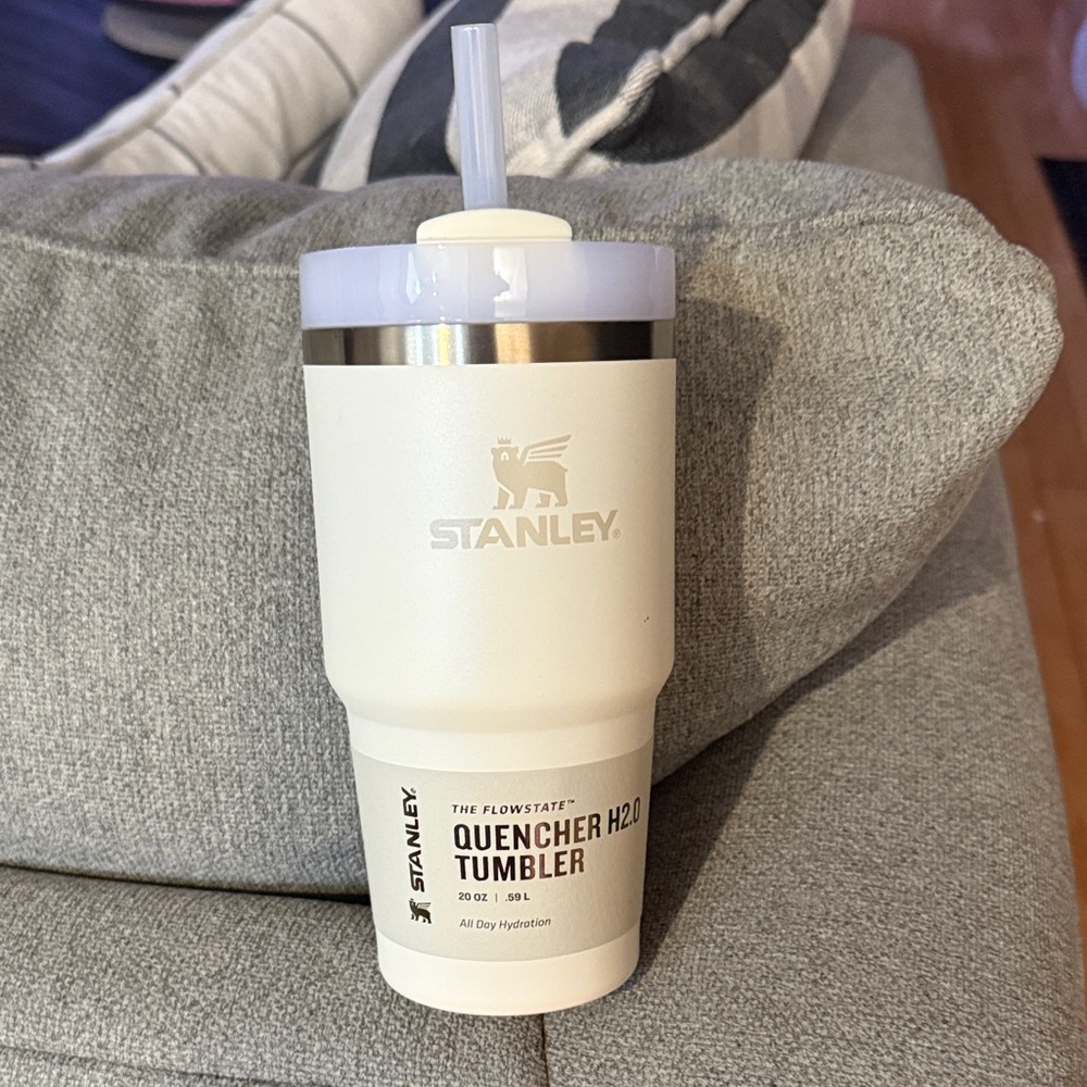 Stanley Cream Tumbler with Silver Accent